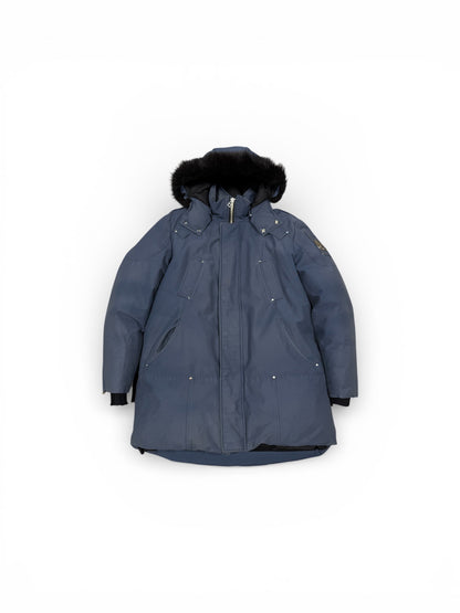 Moose Knuckles Shearling Trim Parka Navy Sz XXL